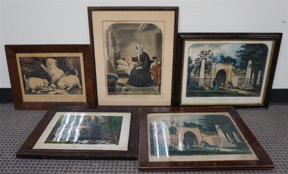 FIVE CURRIER & IVES COLOR