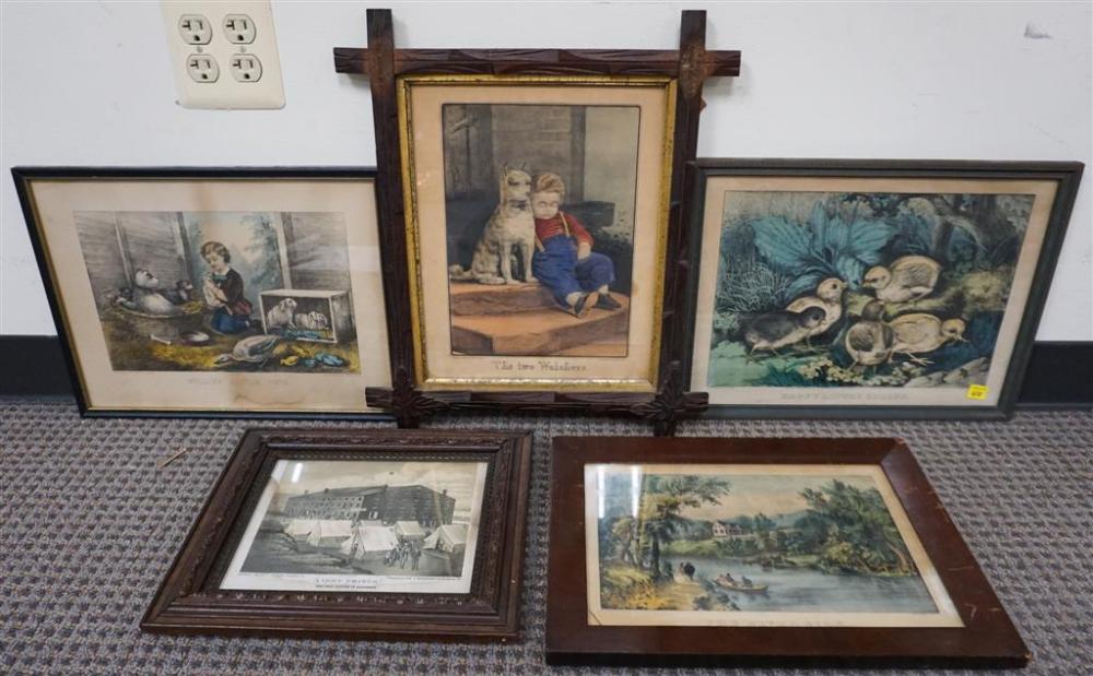 FIVE CURRIER & IVES COLOR