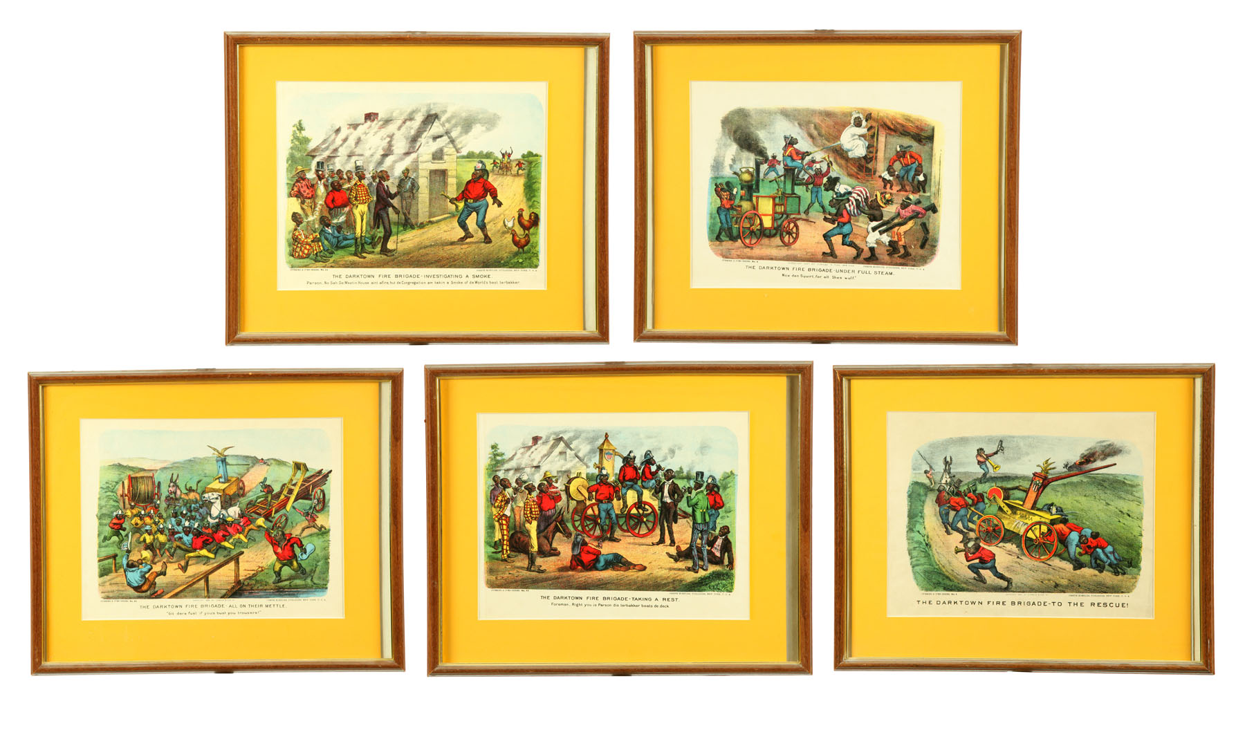 FIVE CURRIER & IVES DARKTOWN