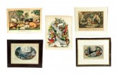 FIVE CURRIER & IVES PRINTS.  H
