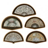 FIVE CUSTOM FRAMED ANTIQUE FAN