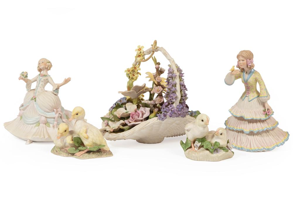 FIVE CYBIS PORCELAIN FIGURESFive