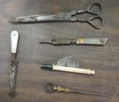 FIVE DAMASCENE STEEL ARTICLESF