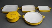FIVE DANSK YELLOW ENAMEL COOKI
