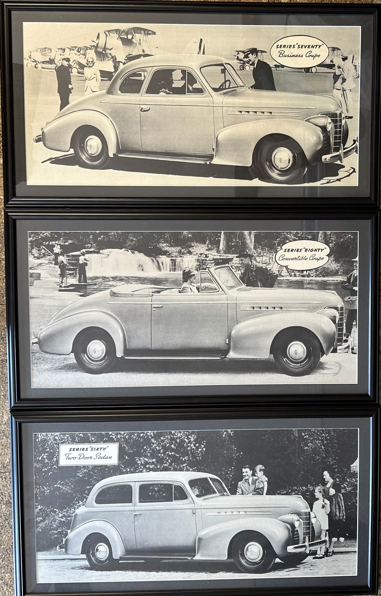 FIVE DEALER FRAMED UNDER GLASS