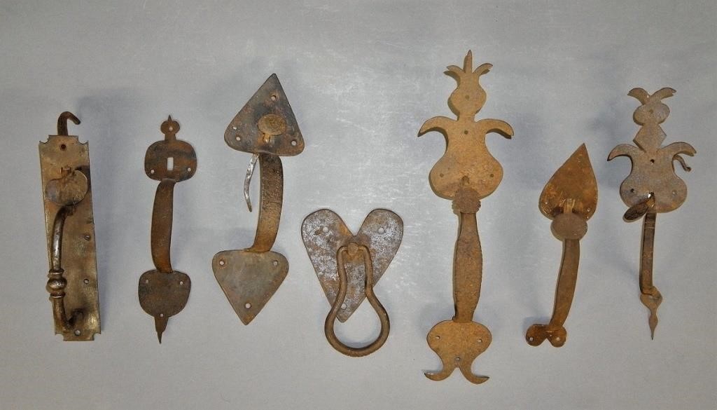 Five decorated forged iron door