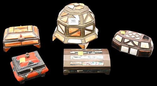 FIVE DECORATIVE BOXESFive
