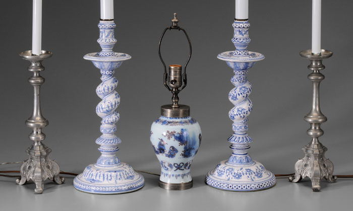Five Decorative Lamps pair blue and