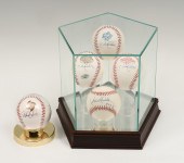 FIVE DEREK JETER SIGNED BASEBA
