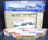 FIVE DIECAST MODEL TRUCKS WITH