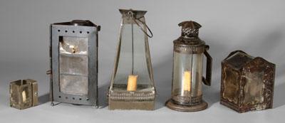 Five diminutive lanterns: one a