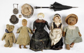 FIVE DOLLS AND TEDDY BEARS<br>