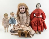 FIVE DOLLS LATE 19TH/20TH CENT