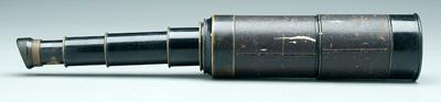 Five draw brass telescope, shaped