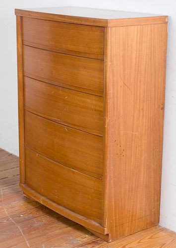 FIVE DRAWER HIGHBOYMid-century