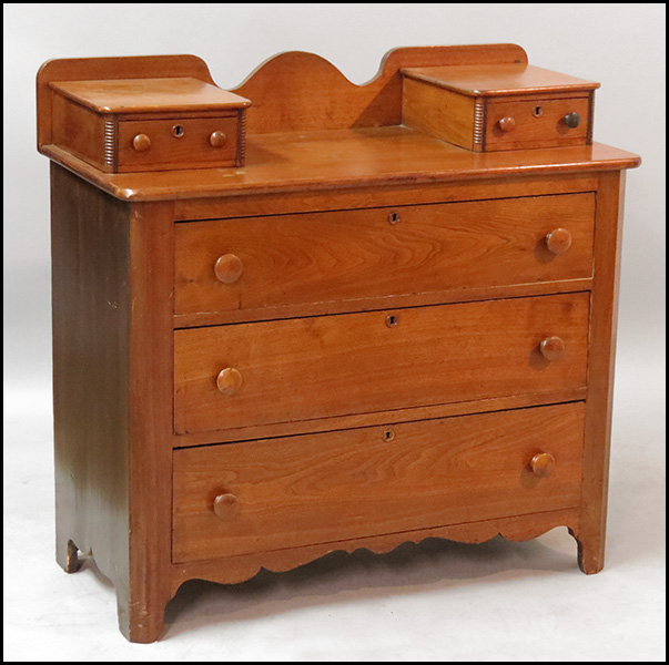 FIVE DRAWER WOOD CHEST. H: 40'' x