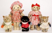 FIVE DRESSED PLUSH CATSFive dr