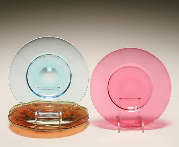 Five Durand rib optic hand blown