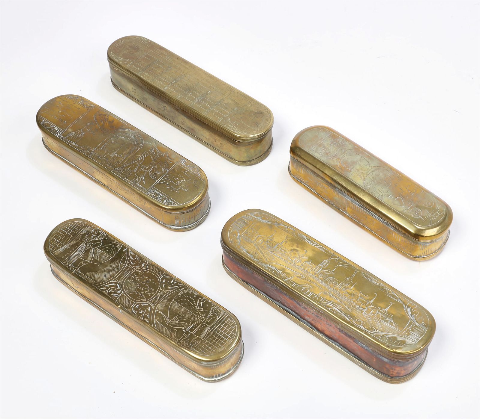 FIVE DUTCH BRASS TOBACCO