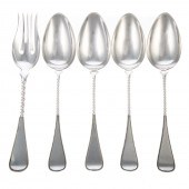 FIVE DUTCH SILVER SERVING PIEC