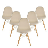 FIVE EAMES UPHOLSTERED SIDE CH