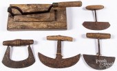 FIVE EARLY FOOD CHOPPERS.Five