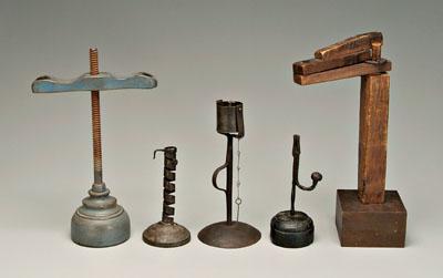 Five early lighting devices: