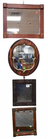 FIVE EARLY PAINTED MIRRORSFive