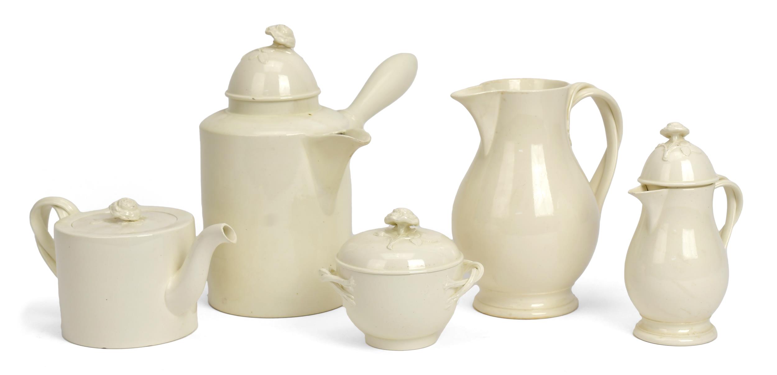 FIVE EARLY WEDGWOOD CREAMWARE
