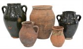 FIVE EARTHENWARE JUGSFive Eart