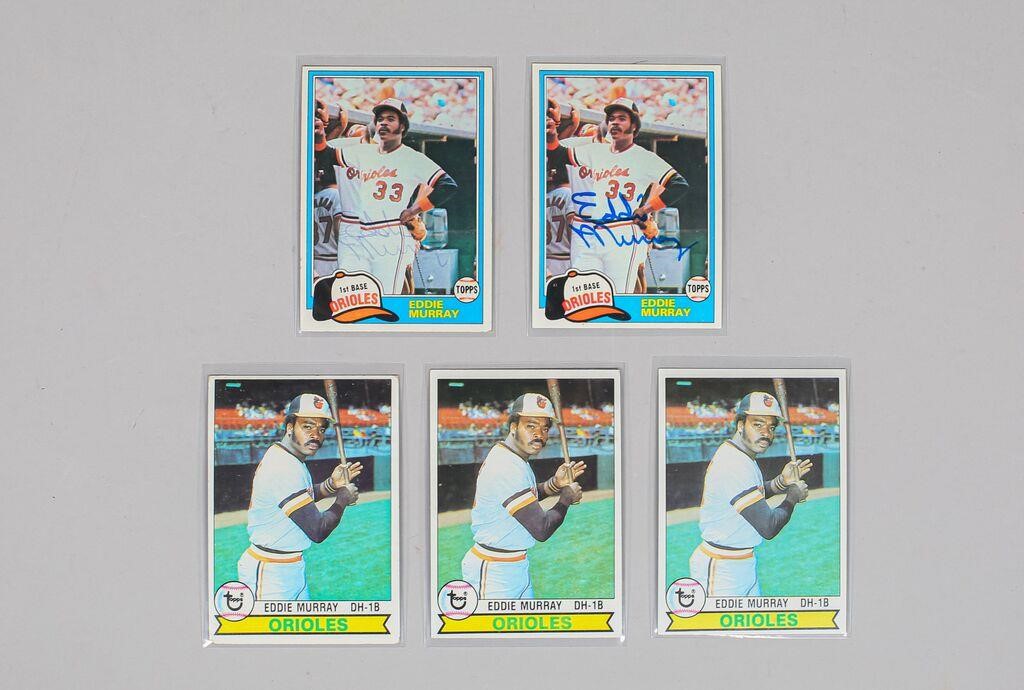 FIVE EDDIE MURRAY BASEBALL CARDS