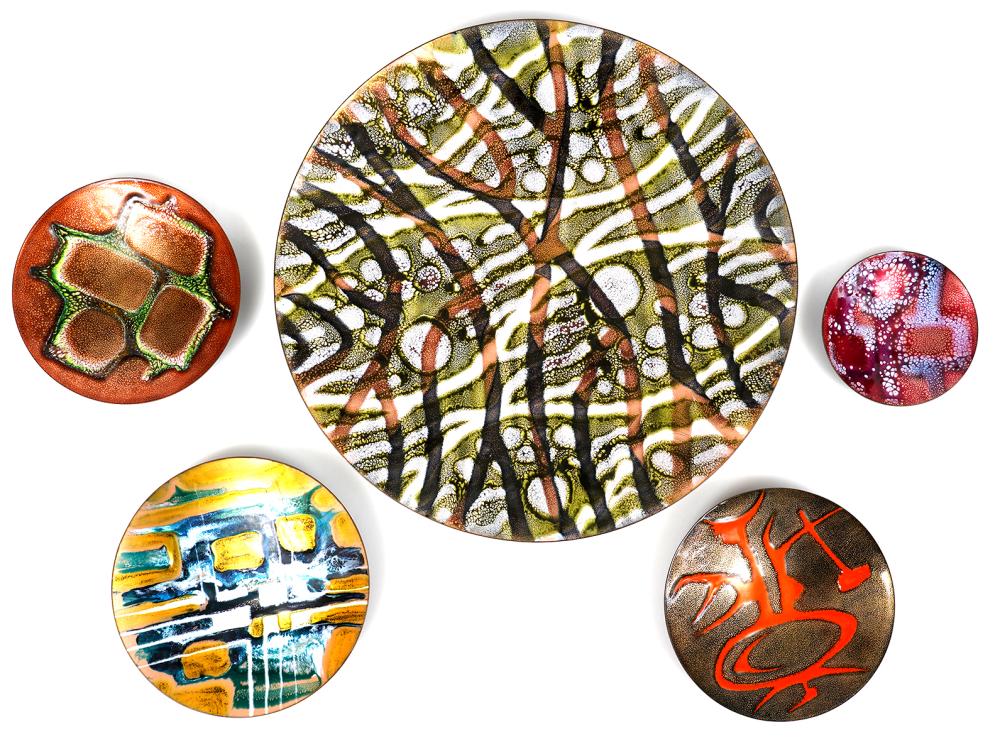 FIVE ENAMEL ON COPPER ABSTRACT