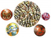 FIVE ENAMEL ON COPPER ABSTRACT