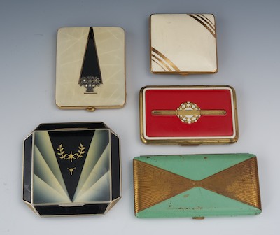 Five Enameled Vintage Compacts