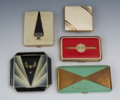 Five Enameled Vintage Compacts