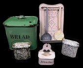 FIVE ENAMELWARE ITEMS, INCLUDI