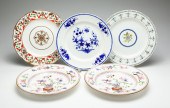 FIVE ENGLISH CERAMIC PLATES. N