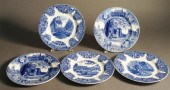FIVE ENGLISH HISTORICAL BLUE T