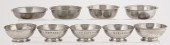 FIVE ENGLISH PEWTER MESS BOWLS