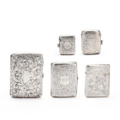 FIVE ENGLISH SILVER CIGARETTE