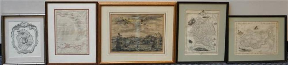 FIVE ENGRAVED MAPS OF ISLE OF