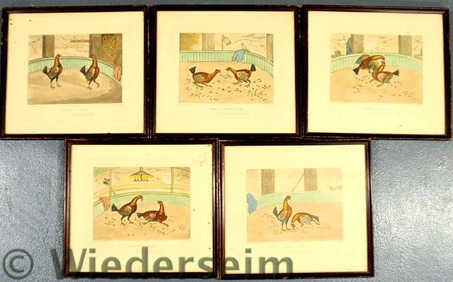 Five engraved prints of