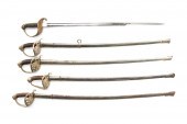 FIVE EUROPEAN SWORDS, LATE 19T