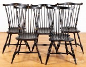 FIVE FANBACK WINDSOR CHAIRS, E
