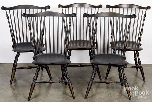 FIVE FANBACK WINDSOR CHAIRSFive