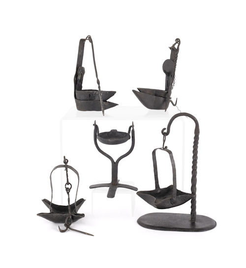 Five fat lamps 19th and 20th c.