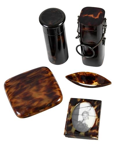 FIVE FAUX TORTOISE DRESSING TABLE