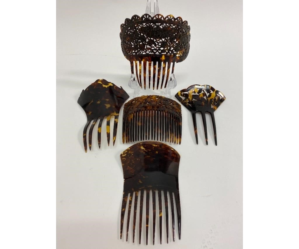 Five faux tortoise/celluloid hair