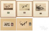 FIVE FEDERAL DUCK STAMPS AND P
