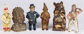 FIVE FIGURAL CAST IRON STILL B